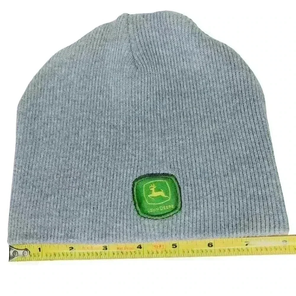 John Deere youth kids knit cap hat toboggan beanie one-size gray